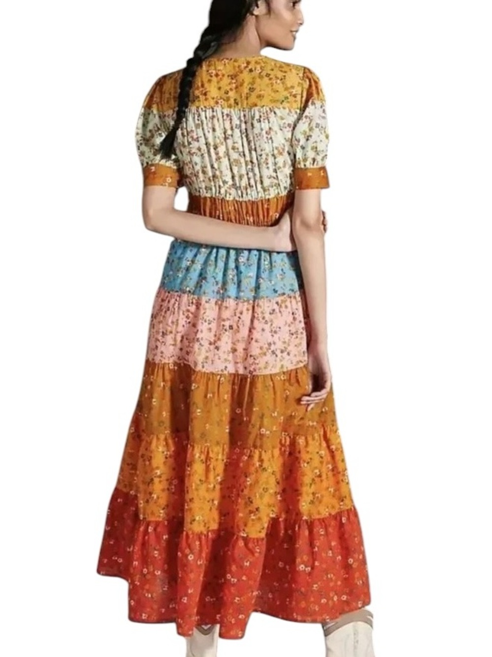 Anthropologie Tiered & True Floral Maxi Dress Size Medium - Picture 5 of 11